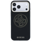 Husă Guess Leather Perforated 4G MagSafe pentru iPhone 17 Pro Max – negru — imagine 3