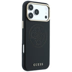 Husă Guess Leather Perforated 4G MagSafe pentru iPhone 17 Pro Max – negru — imagine 4
