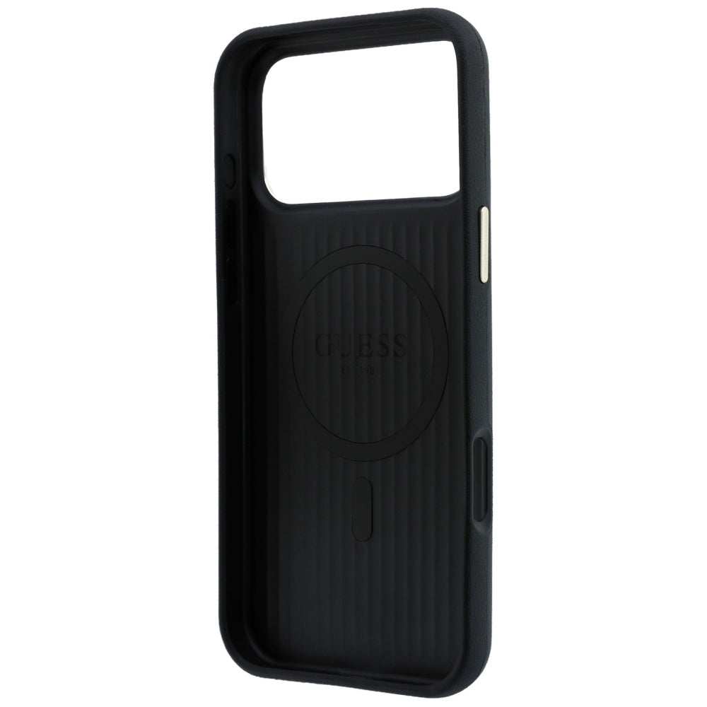 Husă Guess Leather Perforated 4G MagSafe pentru iPhone 17 Pro Max – negru — imagine 6