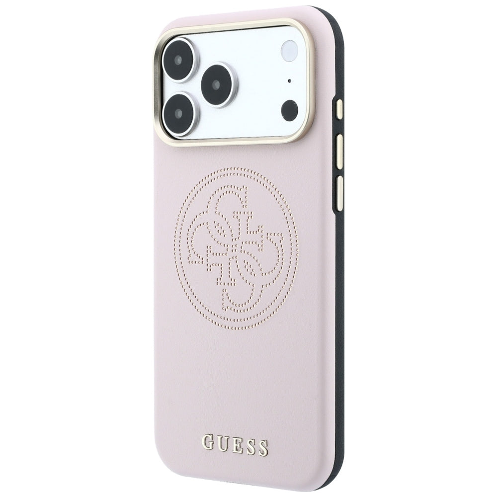 Husă Guess Leather Perforated 4G MagSafe pentru iPhone 17 Pro Max – roz — imagine 2