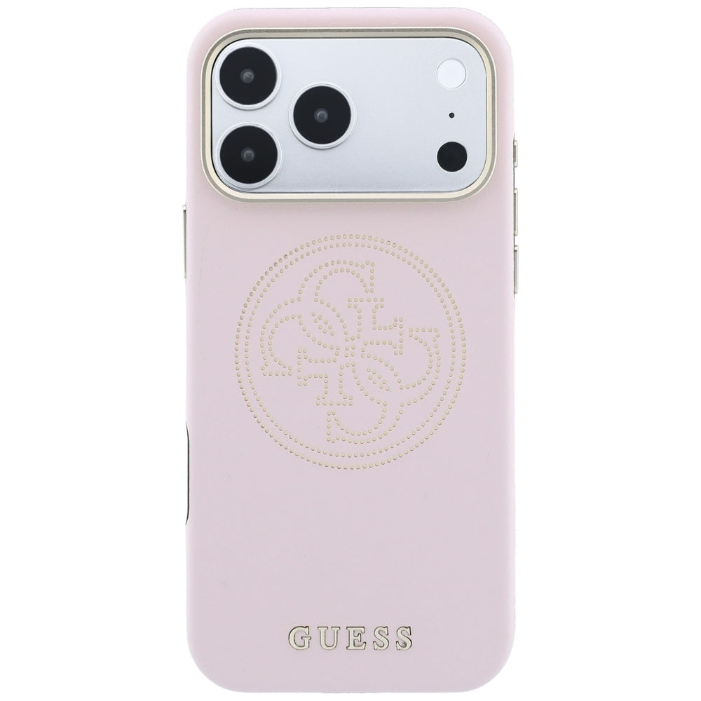 Husă Guess Leather Perforated 4G MagSafe pentru iPhone 17 Pro Max – roz — imagine 3