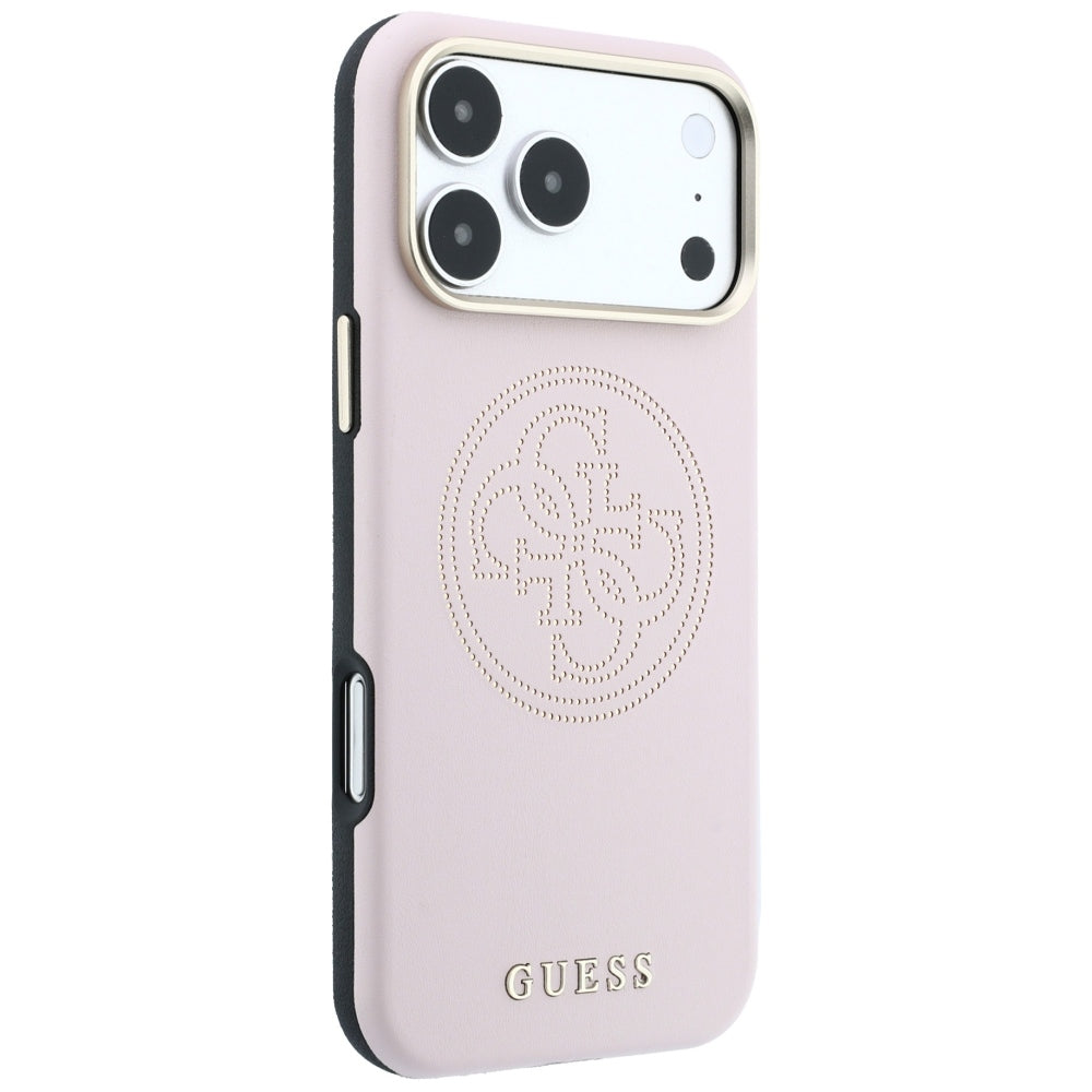 Husă Guess Leather Perforated 4G MagSafe pentru iPhone 17 Pro Max – roz — imagine 4
