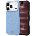 Husă Guess Leather Perforated 4G MagSafe pentru iPhone 17 Pro Max – albastru deschis — imagine 1