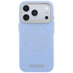 Husă Guess Leather Perforated 4G MagSafe pentru iPhone 17 Pro Max – albastru deschis — imagine 2