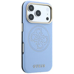 Husă Guess Leather Perforated 4G MagSafe pentru iPhone 17 Pro Max – albastru deschis — imagine 3