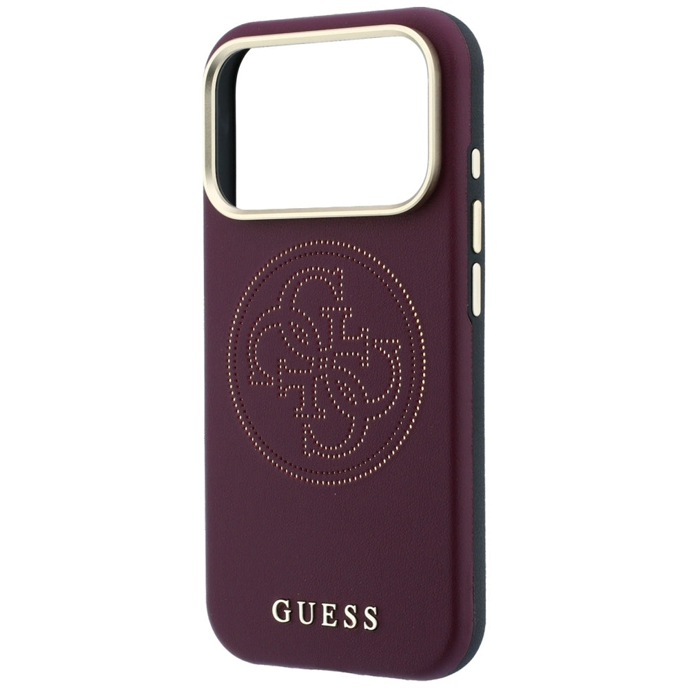 Husă Guess Leather Perforated 4G MagSafe pentru iPhone 17 Pro Max – burgundy — imagine 5