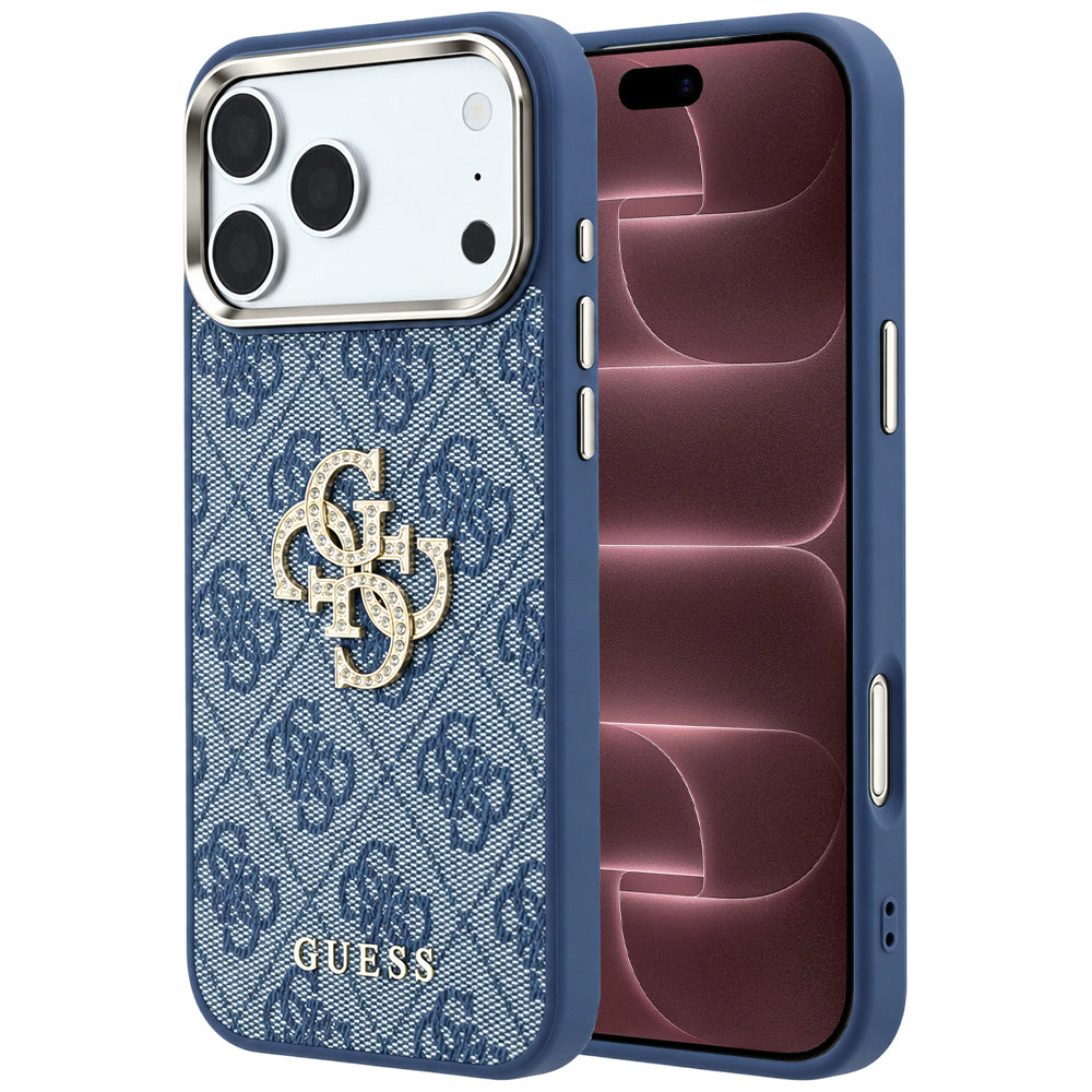 Husă Guess Hardcase 4G Big Strass Logo pentru iPhone 17 Pro Max – albastru — imagine 1