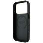 Husă Guess Leather Stripe Peony 4G MagSafe pentru iPhone 17 Pro Max – negru — imagine 6