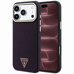 Husă Guess Kevlar Triangle Logo MagSafe pentru iPhone 17 Pro Max – burgundy — imagine 1