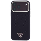 Husă Guess Kevlar Triangle Logo MagSafe pentru iPhone 17 Pro Max – burgundy — imagine 3