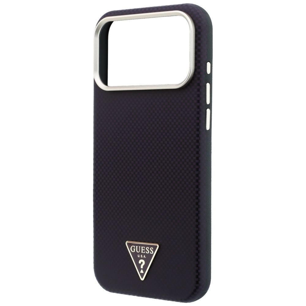 Husă Guess Kevlar Triangle Logo MagSafe pentru iPhone 17 Pro Max – burgundy — imagine 5