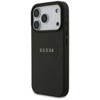 Husă Guess Grained Gold Ring MagSafe pentru iPhone 17 Pro Max – negru (GUHMP18XPGHSMMK) — imagine 2
