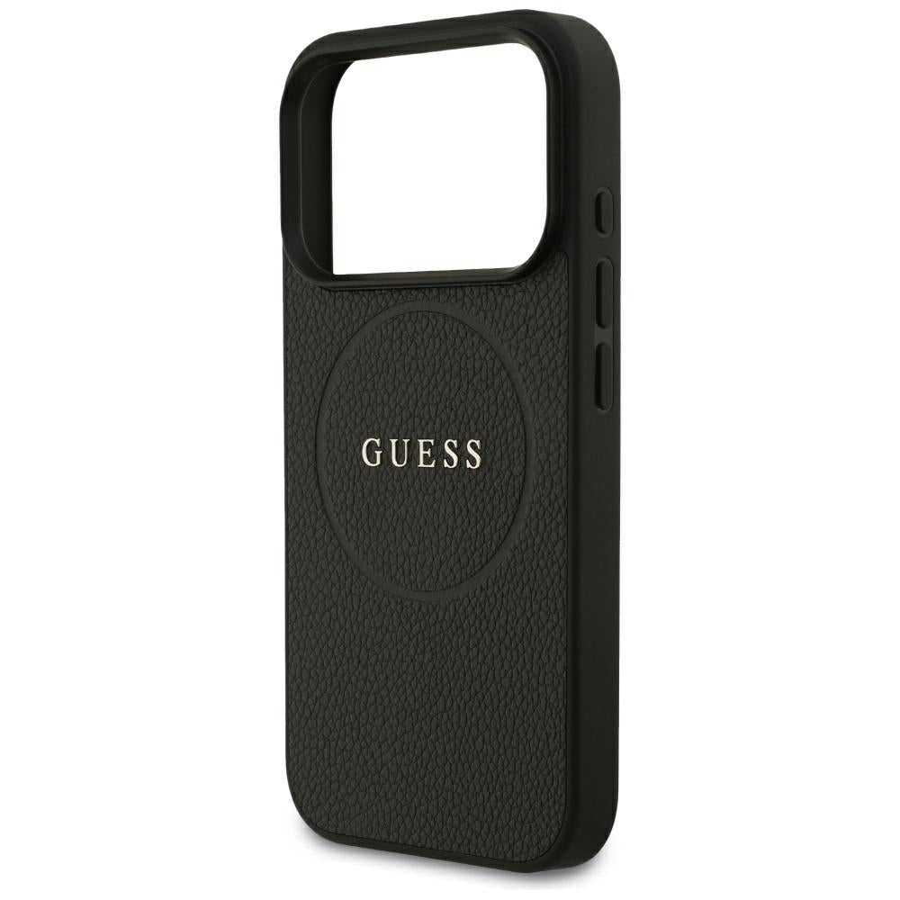 Husă Guess Grained Gold Ring MagSafe pentru iPhone 17 Pro Max – negru (GUHMP18XPGHSMMK) — imagine 5