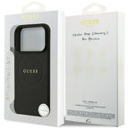 Husă Guess Grained Gold Ring MagSafe pentru iPhone 17 Pro Max – negru (GUHMP18XPGHSMMK) — imagine 7