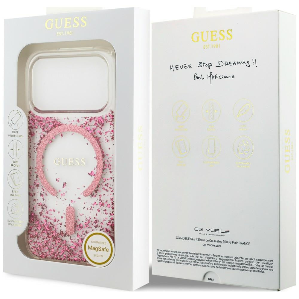 Husă Guess Resin Bottom Glitter MagSafe pentru iPhone 17 Pro Max – roz (GUHMP18XRGRGEP) — imagine 7