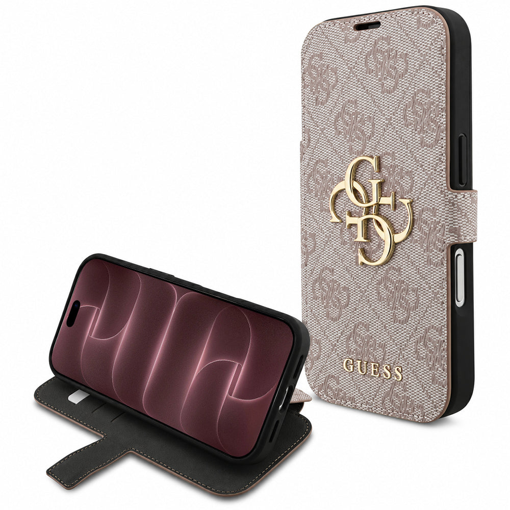 Husă Guess Book 4G Metal Logo pentru iPhone 17 Pro Max – roz (GUBKP18X4GMGPI) — imagine 1