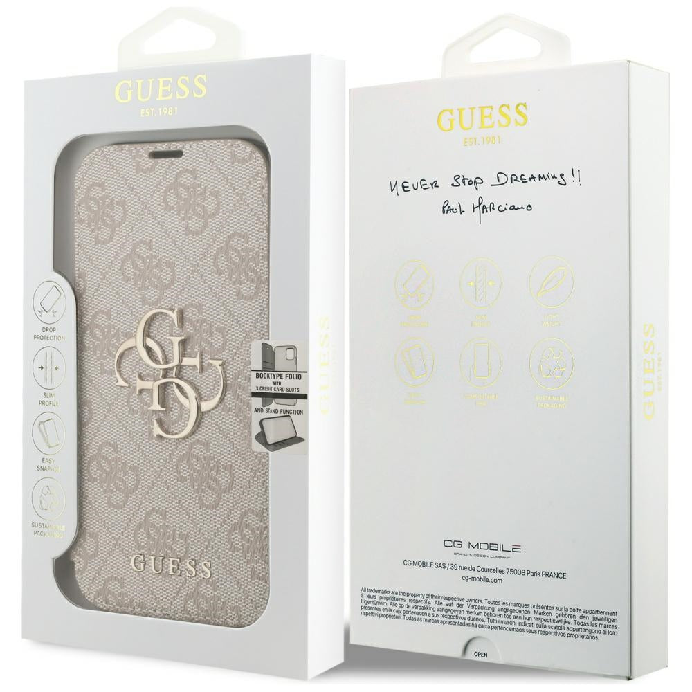 Husă Guess Book 4G Metal Logo pentru iPhone 17 Pro Max – roz (GUBKP18X4GMGPI) — imagine 7