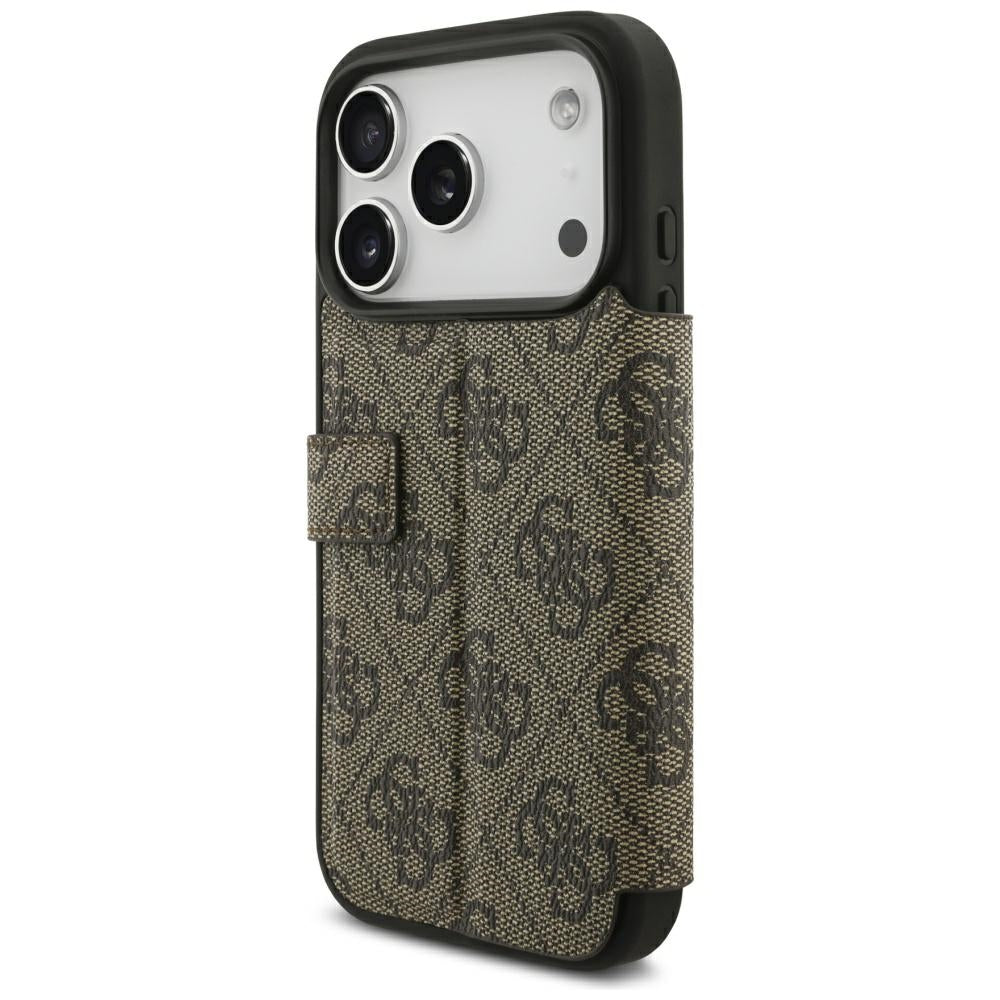 Husă Guess Book 4G Metal Logo pentru iPhone 17 Pro Max – maro (GUBKP18X4GMGBR) — imagine 6