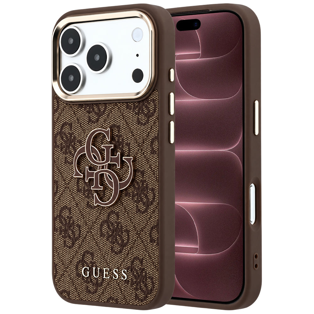 Husă Guess Hardcase 4G Big Resin Logo pentru iPhone 17 Pro Max – maro — imagine 1