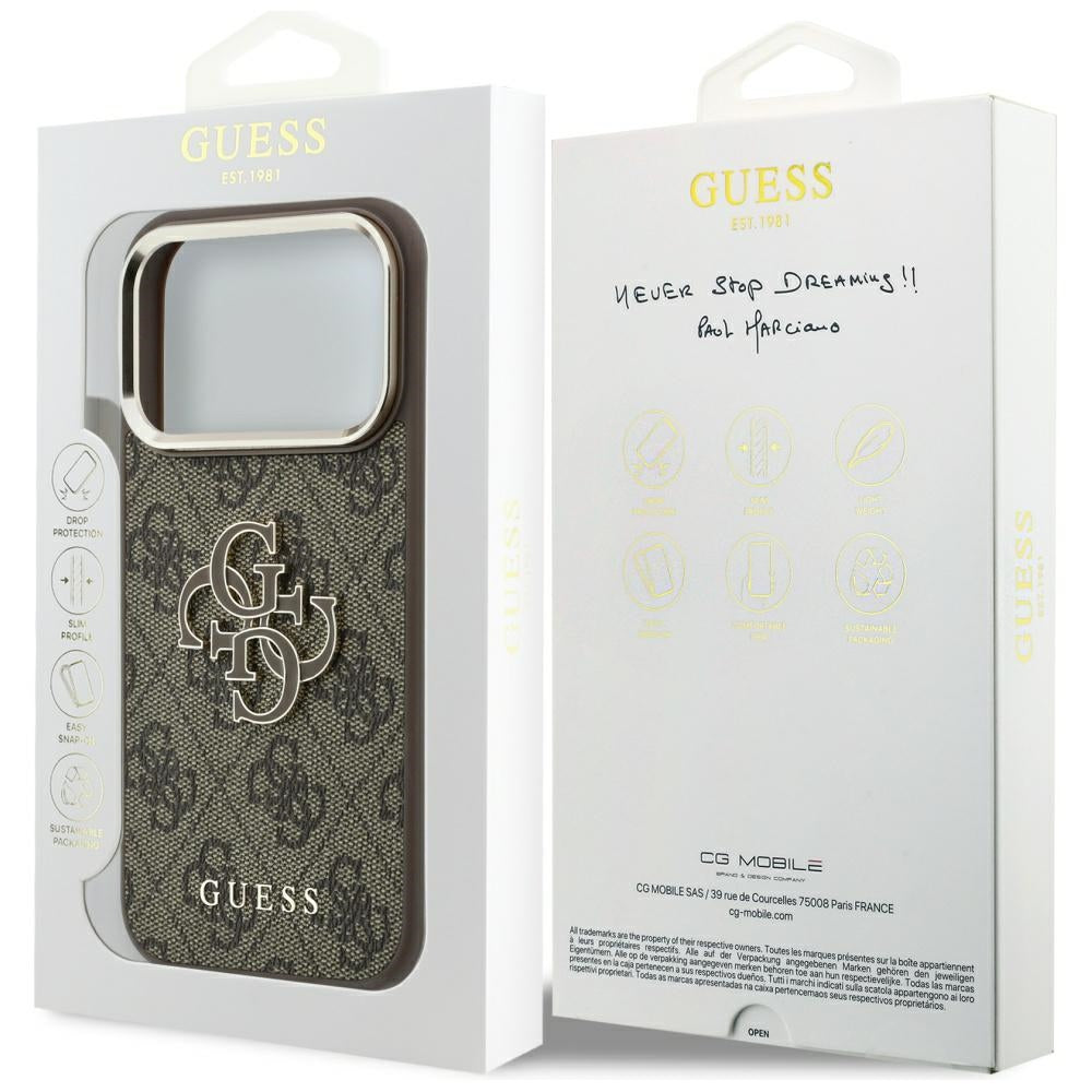 Husă Guess Hardcase 4G Big Resin Logo pentru iPhone 17 Pro Max – maro — imagine 7