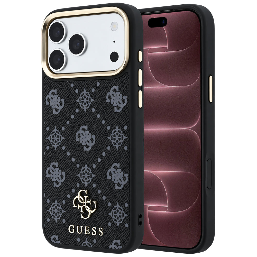 Husă Guess Peony 4G Small Logo MagSafe pentru iPhone 17 Pro Max – negru — imagine 1