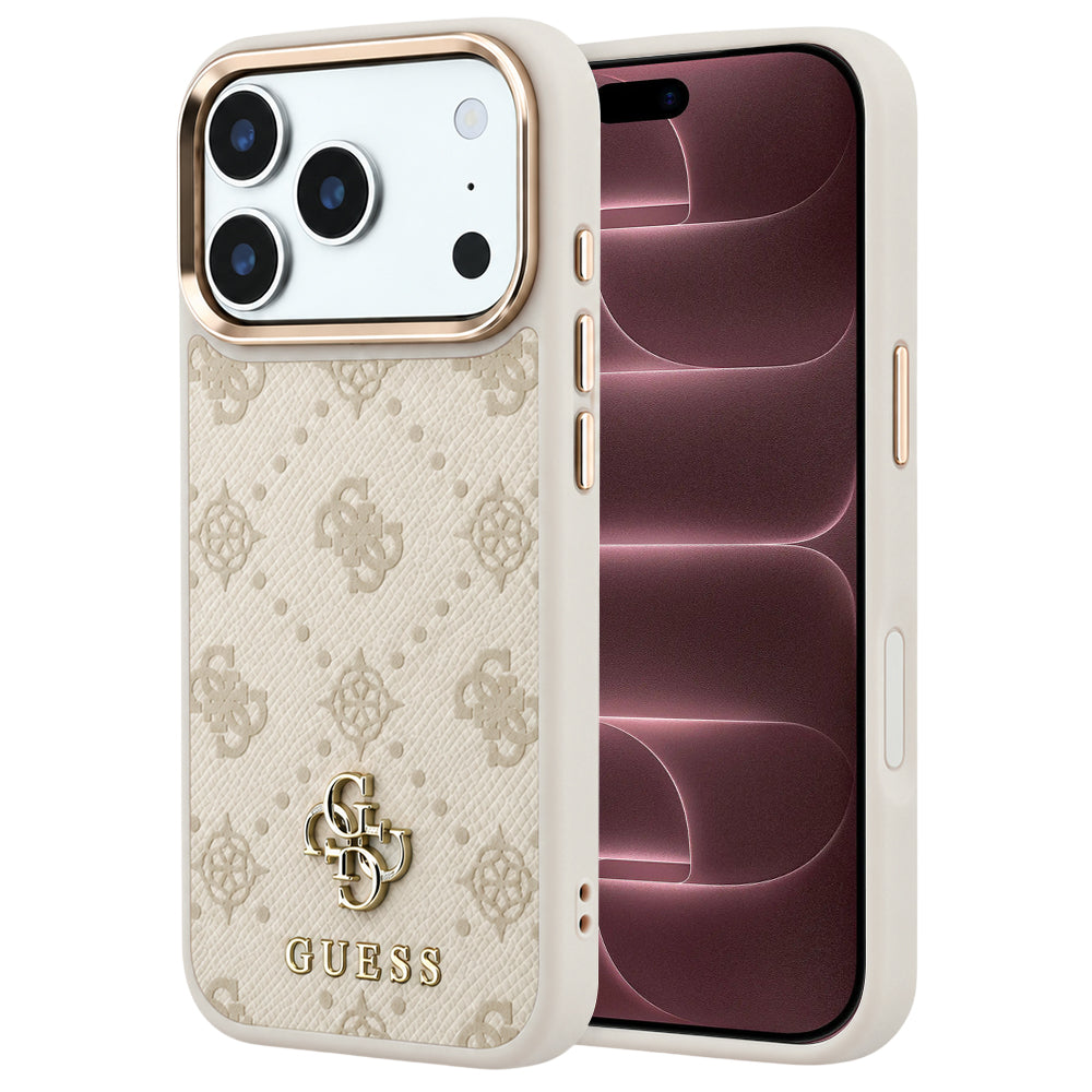 Husă Guess Peony 4G Small Logo MagSafe pentru iPhone 17 Pro Max – bej — imagine 1