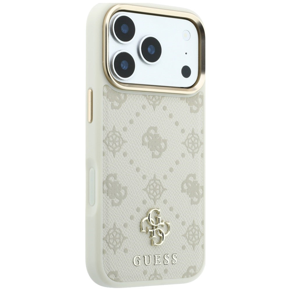 Husă Guess Peony 4G Small Logo MagSafe pentru iPhone 17 Pro Max – bej — imagine 4