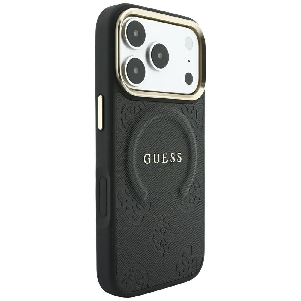 Husă Guess Saffiano Peony & Ring MagSafe pentru iPhone 17 Pro Max – negru — imagine 4
