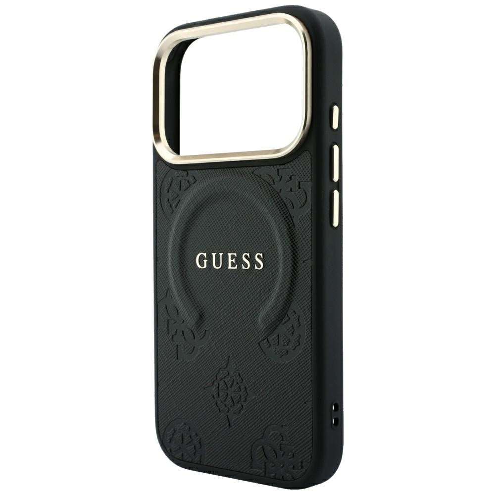 Husă Guess Saffiano Peony & Ring MagSafe pentru iPhone 17 Pro Max – negru — imagine 5