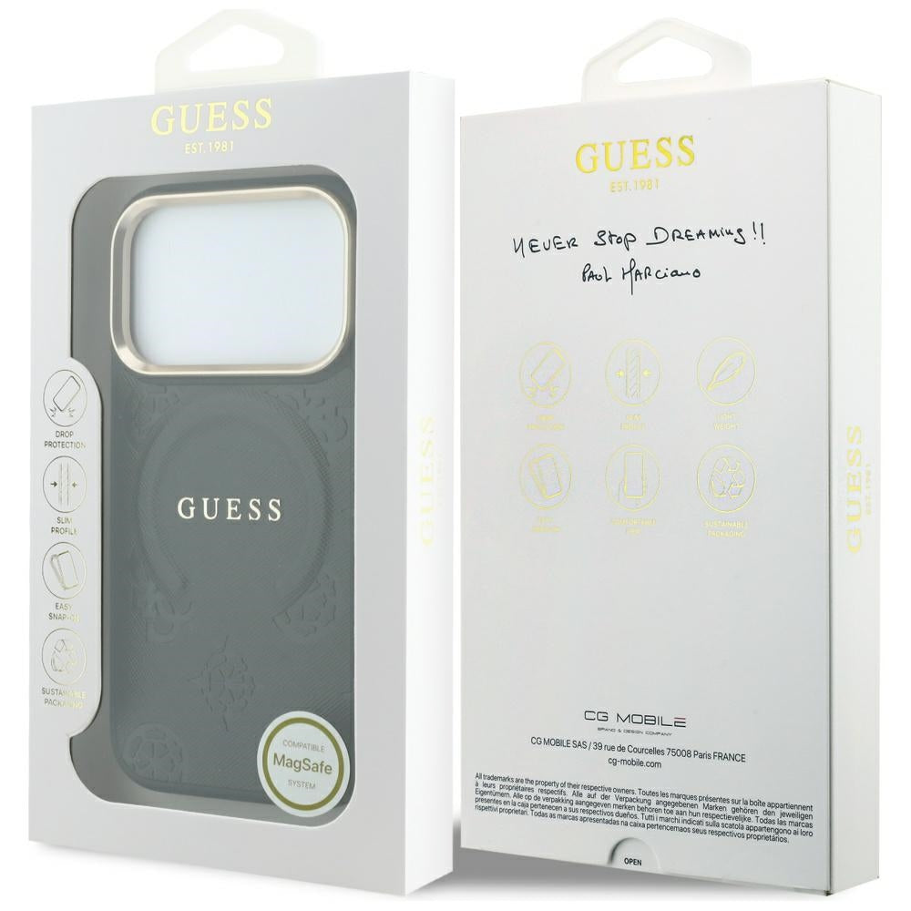 Husă Guess Saffiano Peony & Ring MagSafe pentru iPhone 17 Pro Max – negru — imagine 7