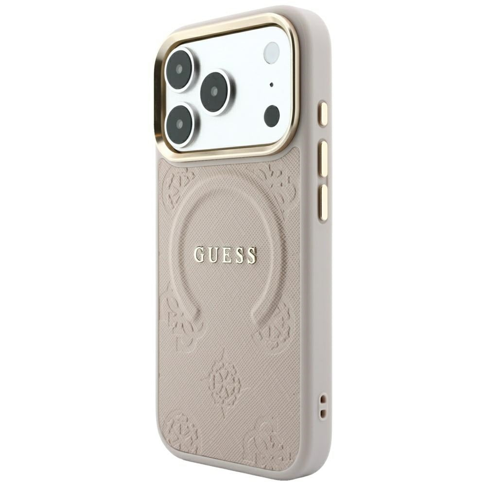Husă Guess Saffiano Peony & Ring MagSafe pentru iPhone 17 Pro Max – roz — imagine 2