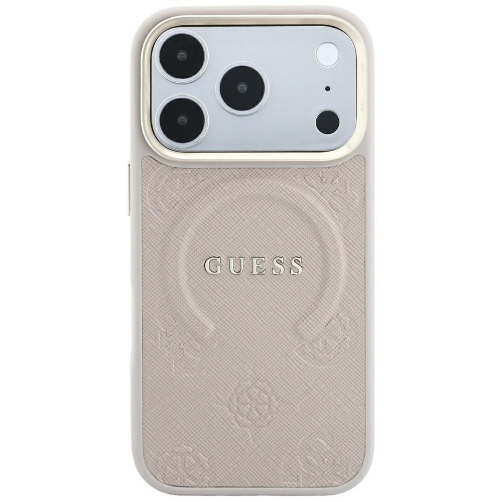 Husă Guess Saffiano Peony & Ring MagSafe pentru iPhone 17 Pro Max – roz — imagine 3