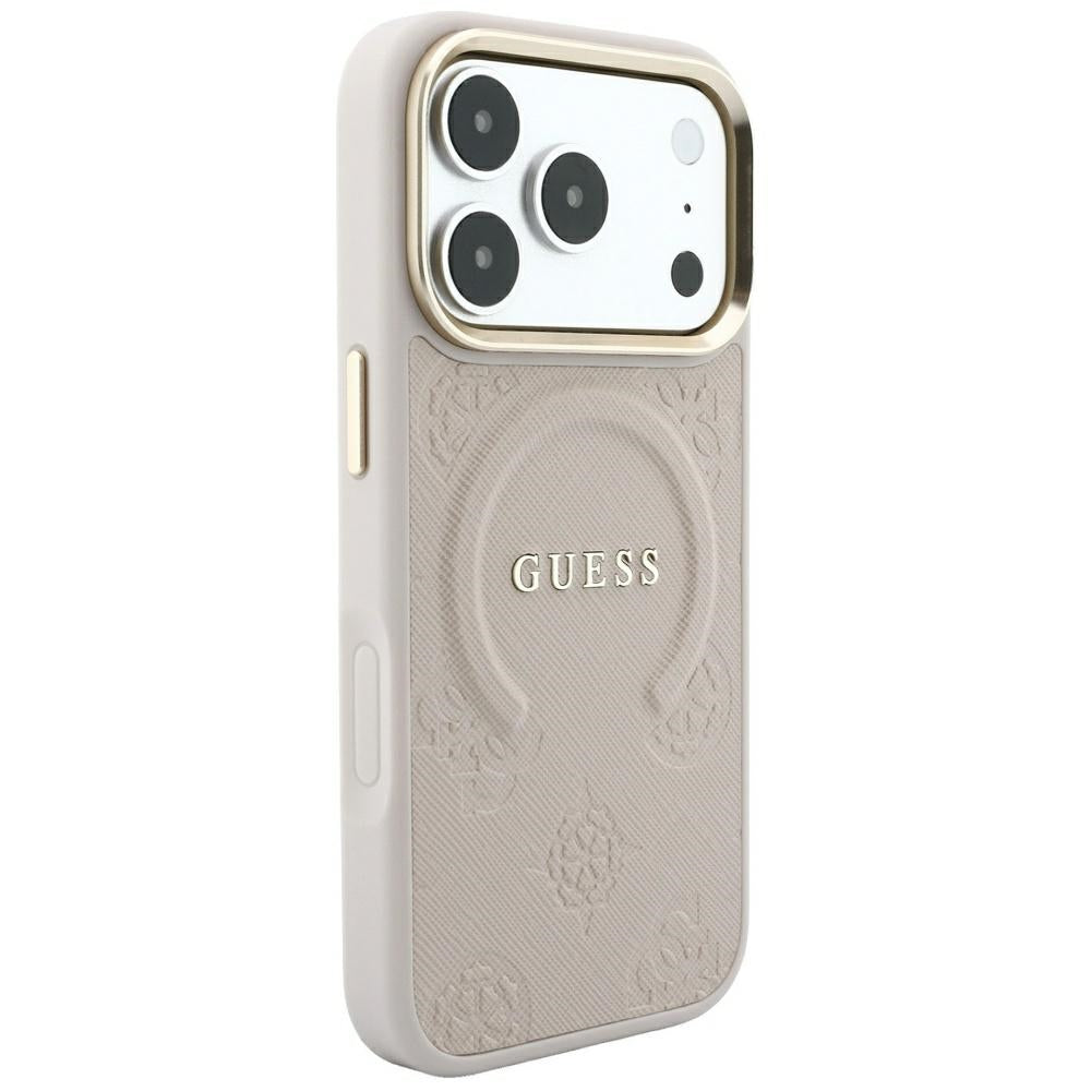 Husă Guess Saffiano Peony & Ring MagSafe pentru iPhone 17 Pro Max – roz — imagine 4