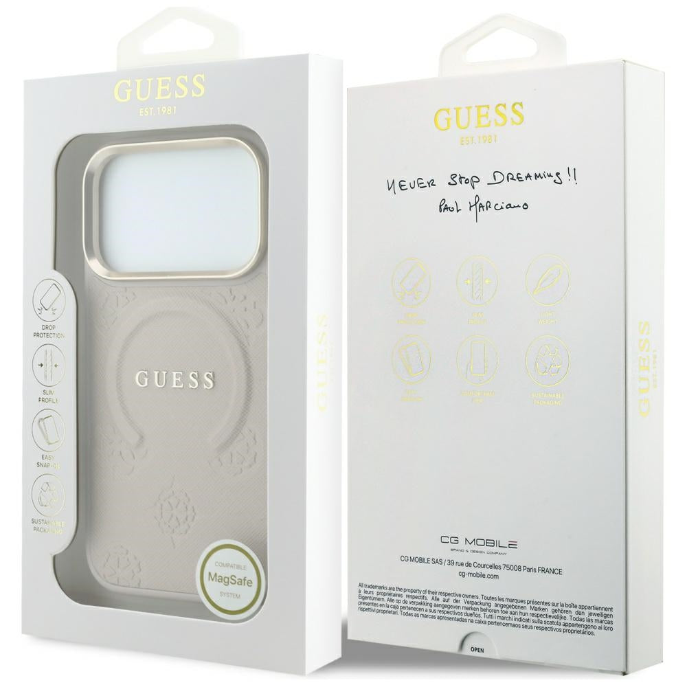 Husă Guess Saffiano Peony & Ring MagSafe pentru iPhone 17 Pro Max – roz — imagine 7