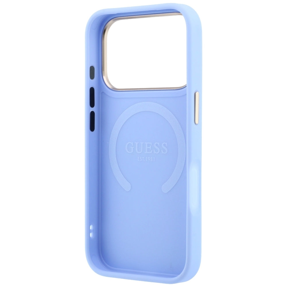 Husă Guess Saffiano Peony & Ring MagSafe pentru iPhone 17 Pro Max – albastru deschis — imagine 6