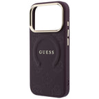 Husă Guess Saffiano Peony & Ring MagSafe pentru iPhone 17 Pro Max – burgundy — imagine 5