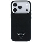 Husă Guess Grained Triangle Logo MagSafe pentru iPhone 17 Pro Max – negru (GUHMP18XPGSMTLSK) — imagine 2