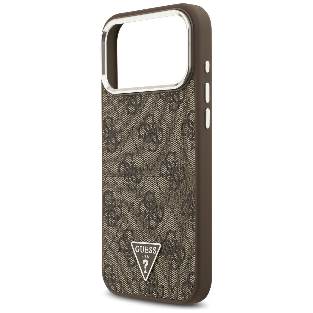 Husă Guess Hardcase 4G Triangle Logo MagSafe pentru iPhone 17 Pro Max – maro (GUHMP18XP4TSRCMW) — imagine 5
