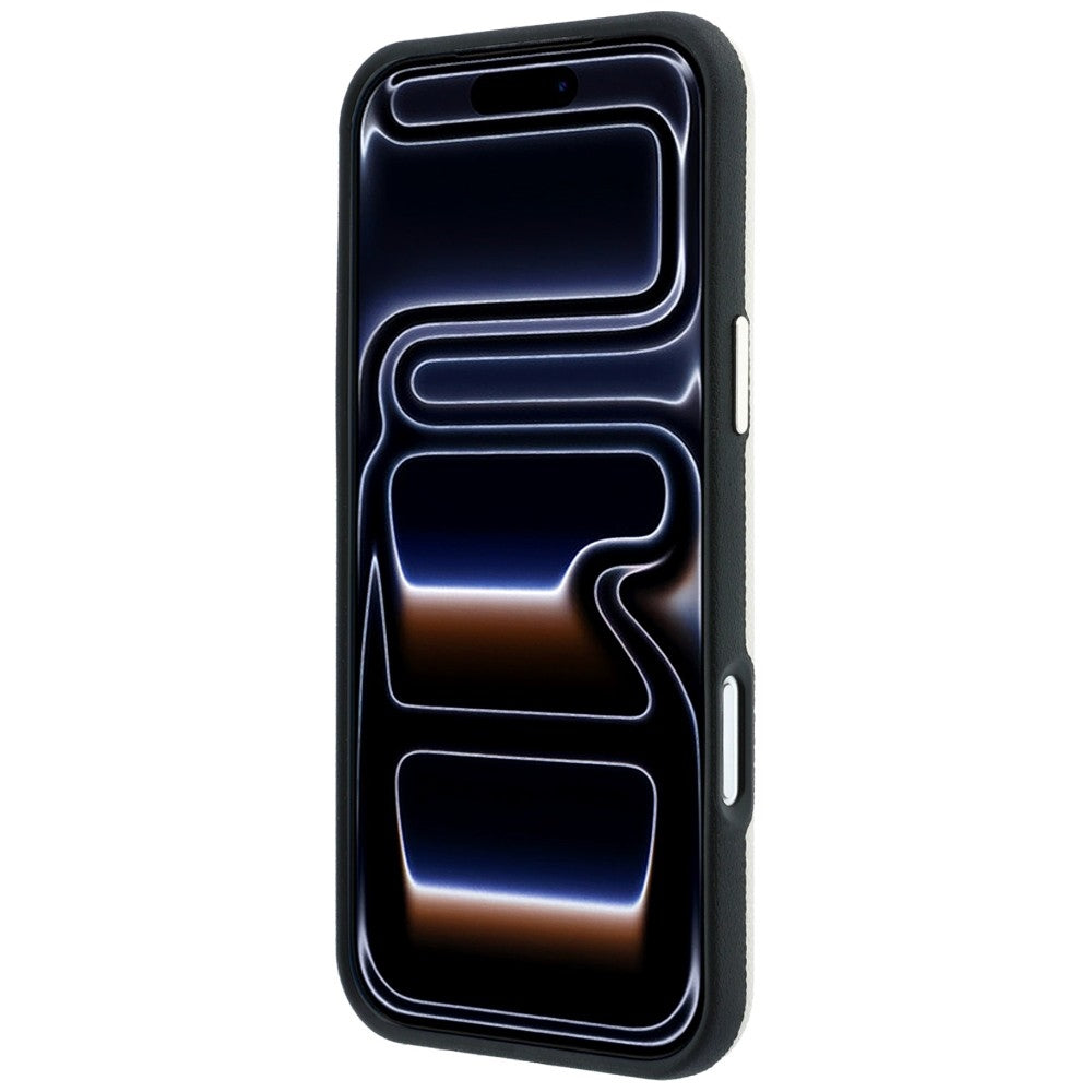 Husă Guess Grained Leather Round Strass Logo MagSafe pentru iPhone 17 Pro Max – bej — imagine 5