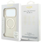 Husă Guess Grained Leather Ring Stand 360 Classic MagSafe pentru iPhone 17 Pro Max – bej — imagine 7