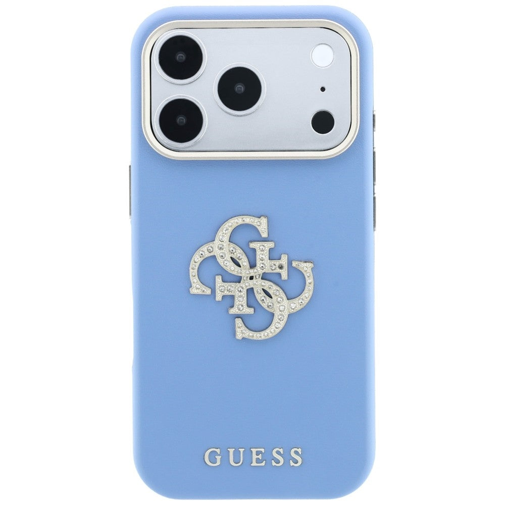 Husă Guess Smooth Big Strass Logo pentru iPhone 17 Pro Max – albastru deschis — imagine 3