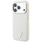 Husă Guess Grained Triangle Logo MagSafe pentru iPhone 17 Pro Max – bej — imagine 2