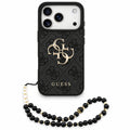 Husă Guess Hardcase 4G Classic Logo with Strap pentru iPhone 17 Pro Max – negru (GUHCP18XP4GMGSK) — imagine 1
