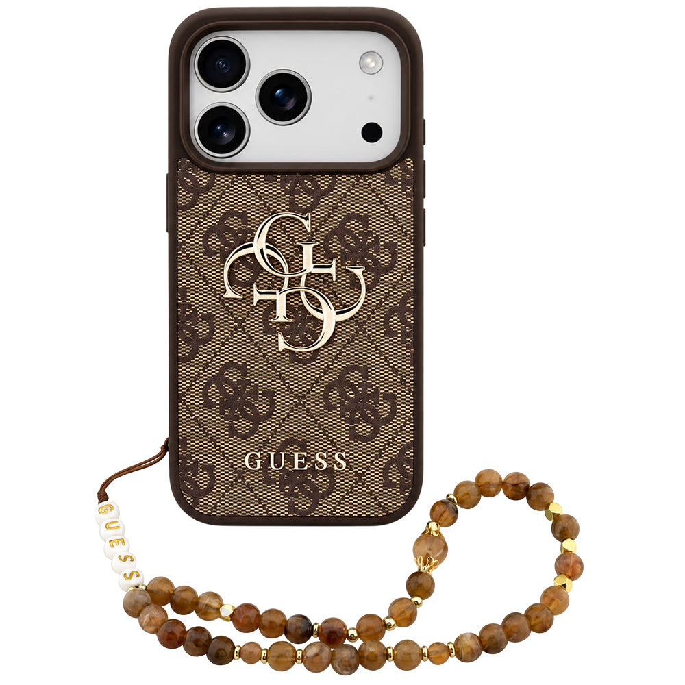 Husă Guess Hardcase 4G Classic Logo with Strap pentru iPhone 17 Pro Max – maro (GUHCP18XP4GMGSW) — imagine 1