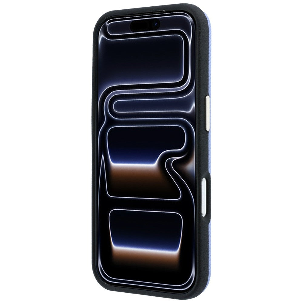 Husă Guess Grained Leather and Big Resin Logo pentru iPhone 17 Pro Max – albastru deschis — imagine 5