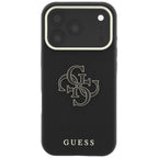 Husă Guess Grained Leather and Big Resin Logo pentru iPhone 17 Pro Max – negru — imagine 2
