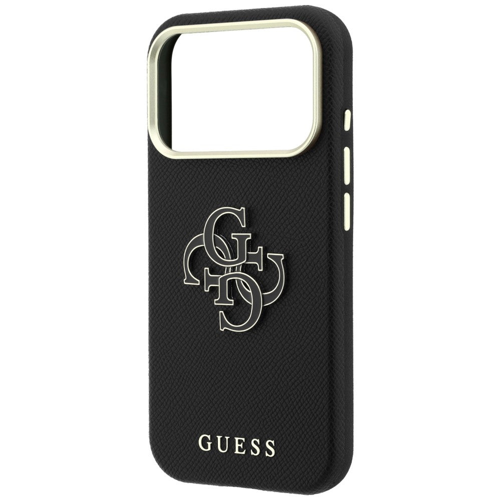 Husă Guess Grained Leather and Big Resin Logo pentru iPhone 17 Pro Max – negru — imagine 6