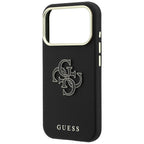 Husă Guess Grained Leather and Big Resin Logo pentru iPhone 17 Pro Max – negru — imagine 6
