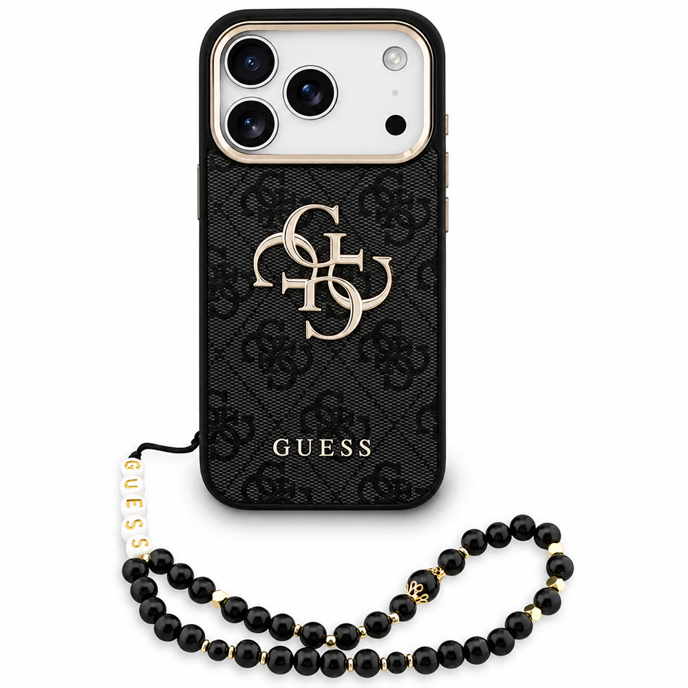 Husă Guess Hardcase 4G Classic Logo with Strap pentru iPhone 17 Pro Max – negru (GUHCP18XP4GMGSCK) — imagine 1