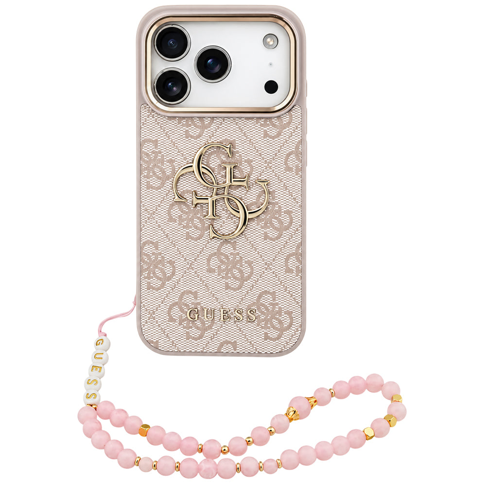 Husă Guess Hardcase 4G Classic Logo with Strap pentru iPhone 17 Pro Max – roz (GUHCP18XP4GMGSCP) — imagine 1